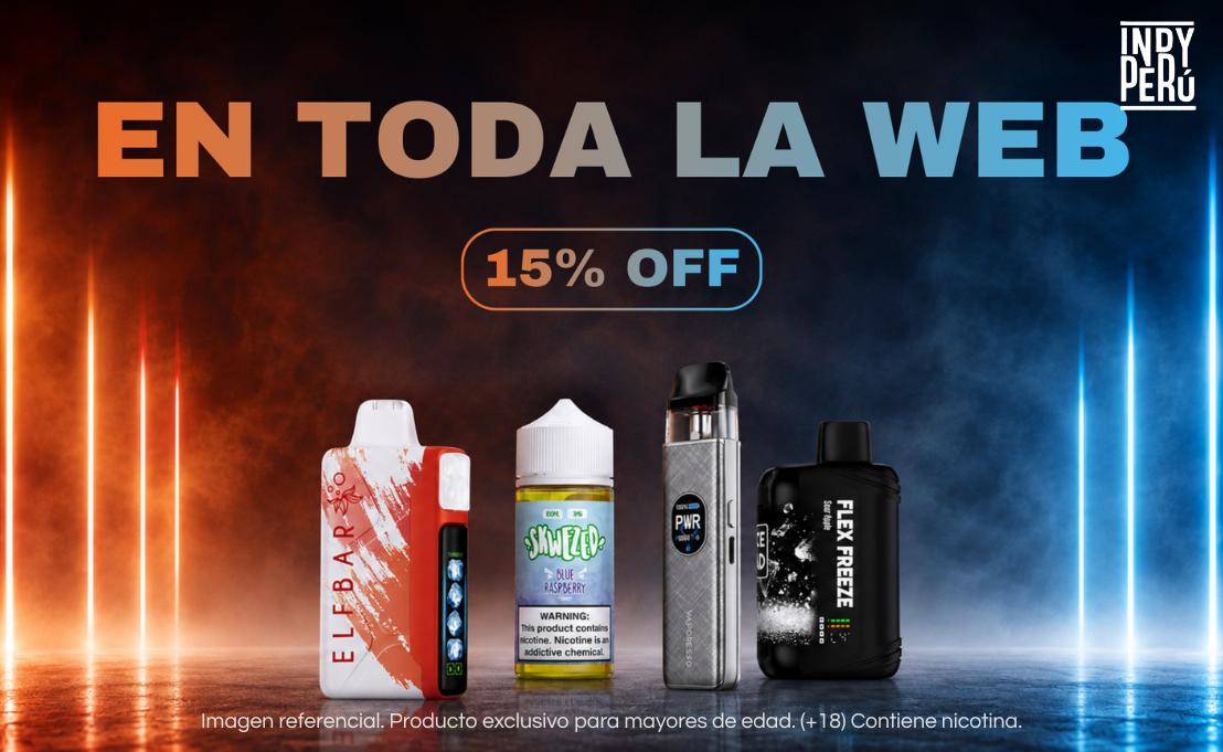 Vapes en Lima: 15% de Descuento en tu Primera Compra | Indy Perú