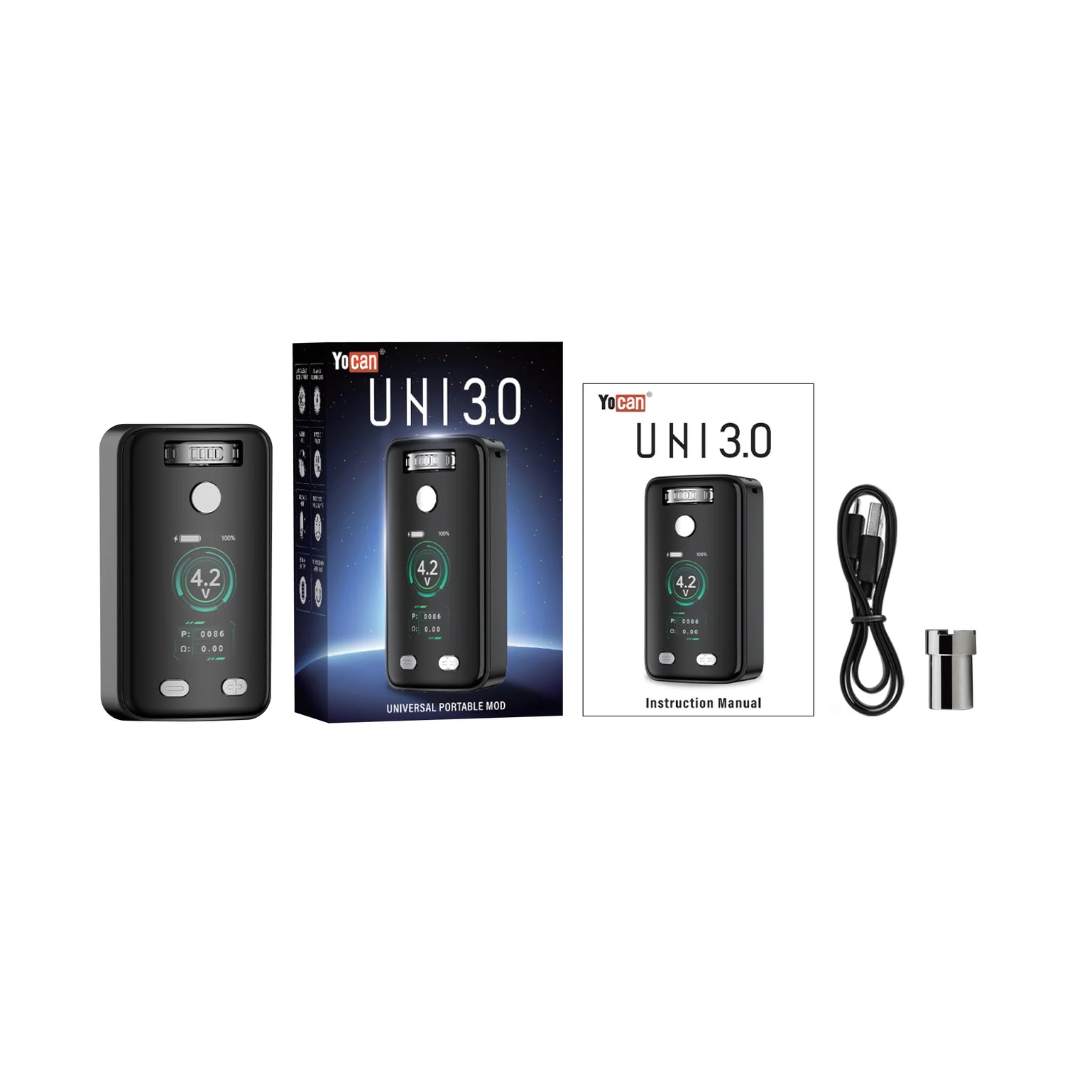 YOCAN UNI 3.0 UNIVERSAL PORTABLE MOD BLACK