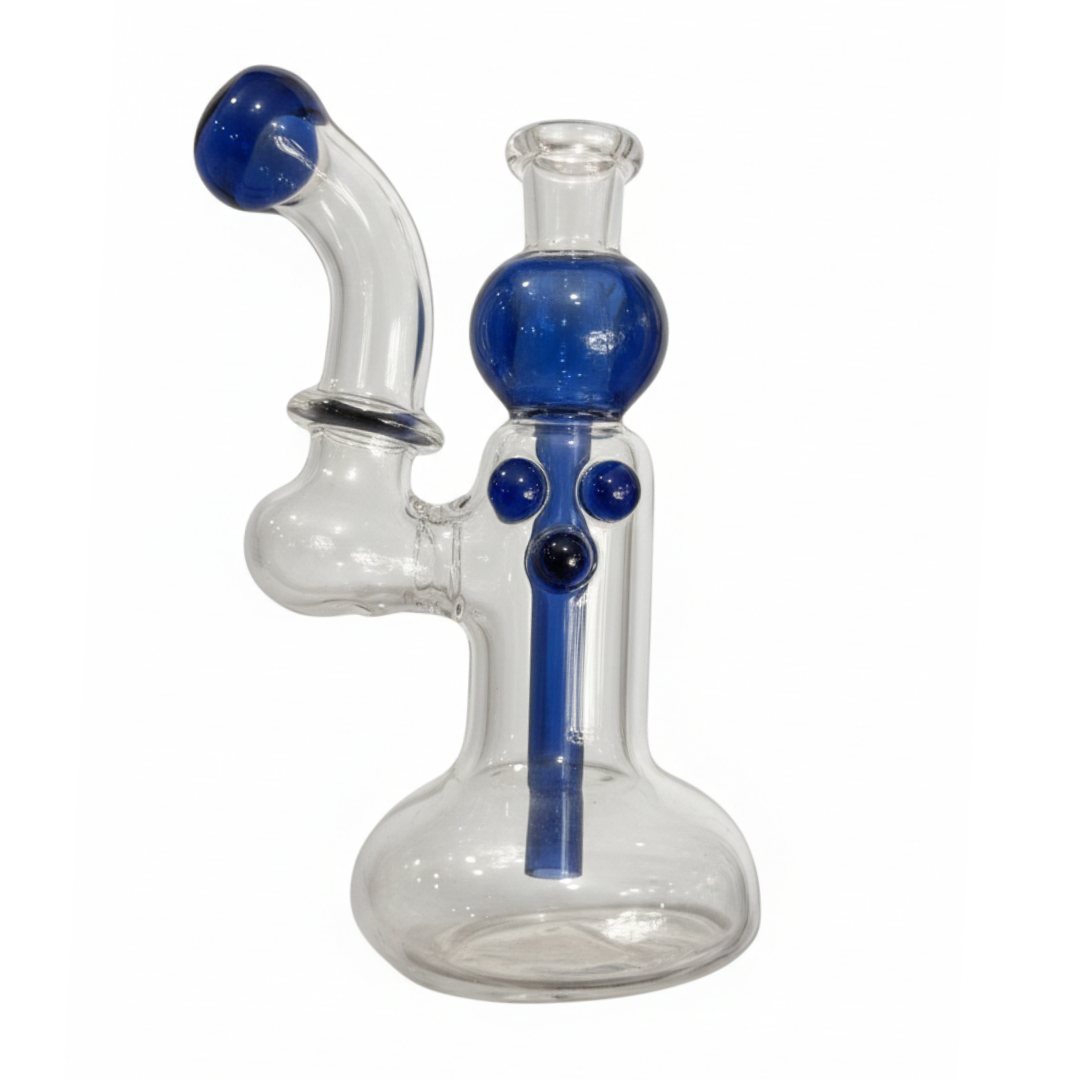Bong de Vidrio 5” con Detalles Azules