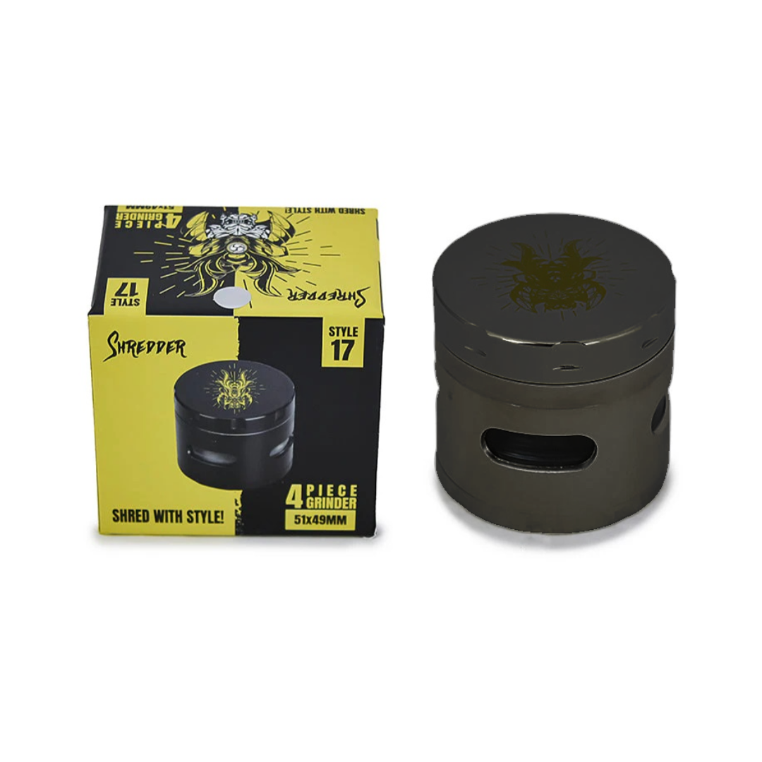 Shredder Grinder 4 Piezas con Ventana Horizontal – Negro